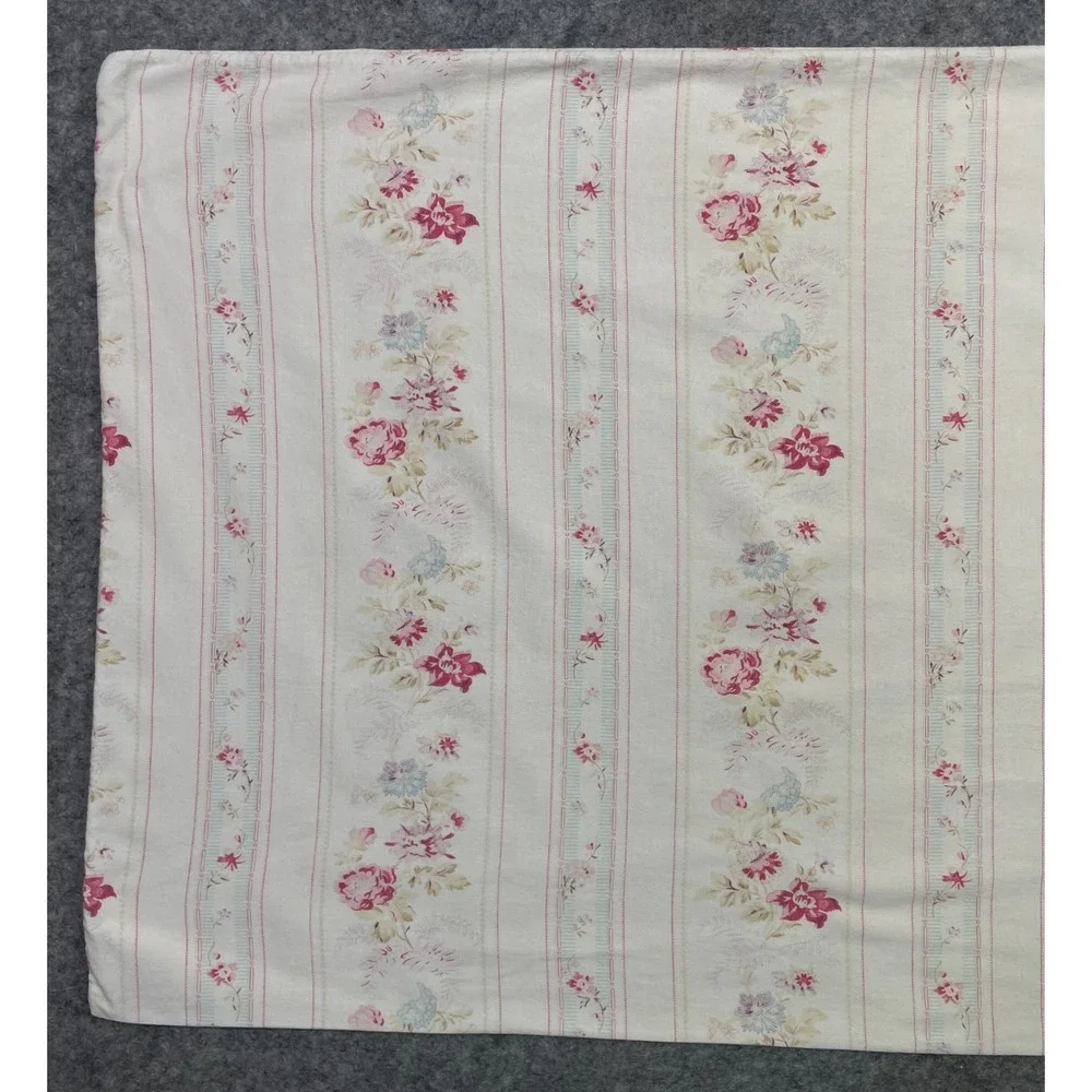 Vintage Ralph Lauren Josie Standard Pillowcase Pink Cottage Rose Floral Stripe